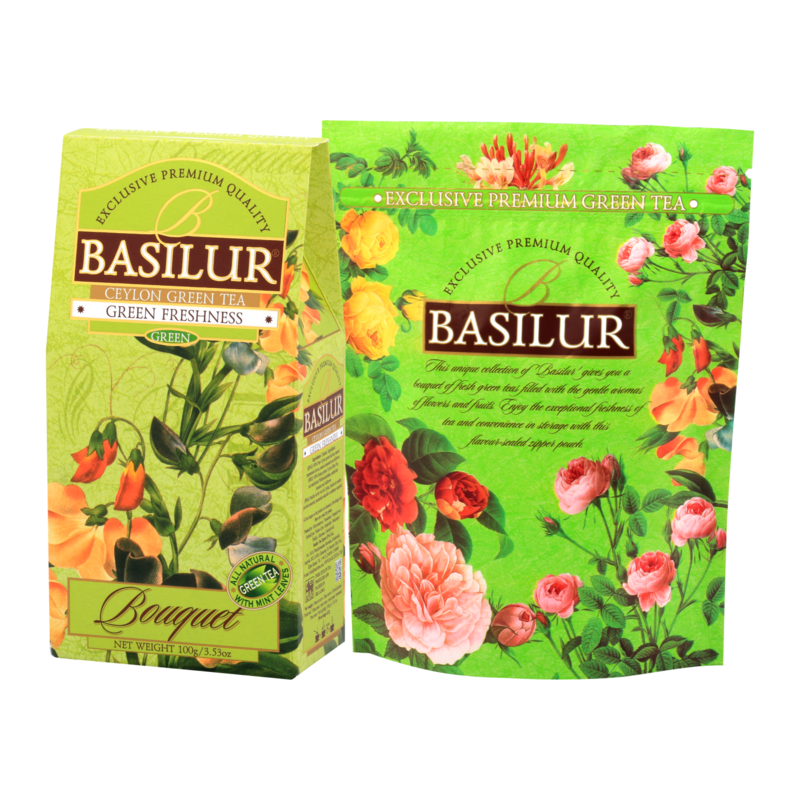 BASILUR TEA - BOUQUET - GREEN FRESHNESS 100G PACKET