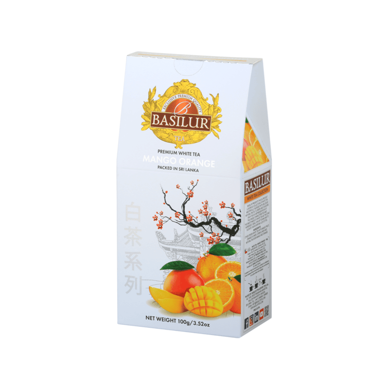 BASILUR TEA - WHITE TEA MANGO ORANGE 100G PACKET