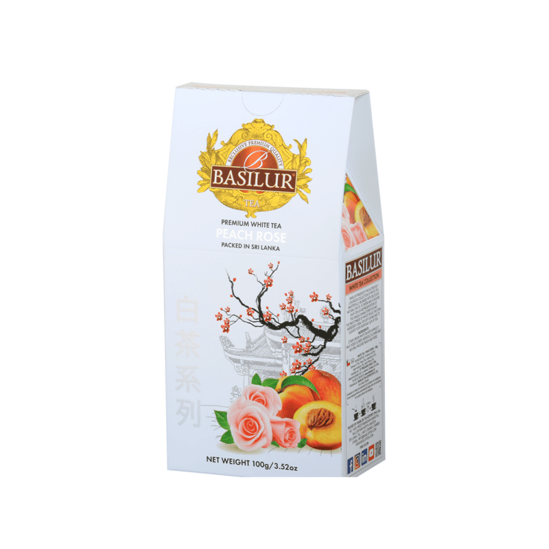 BASILUR TEA - WHITE TEA PEACH ROSE 100G PACKET