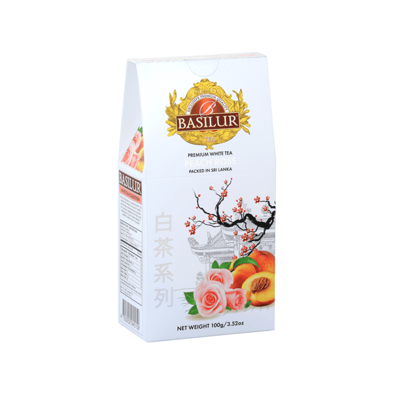 BASILUR TEA - WHITE TEA PEACH ROSE 100G PACKET